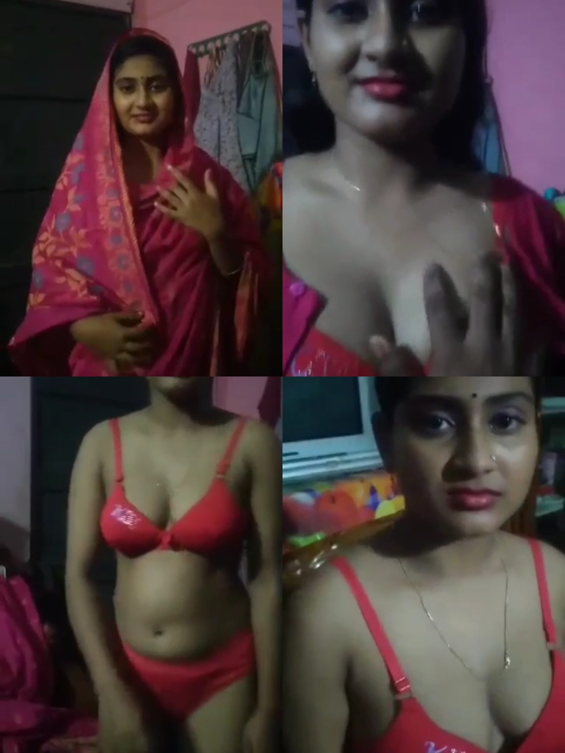 Hot pink Saree bangla girl Video boobs sucking blowjob hard fucking part 1