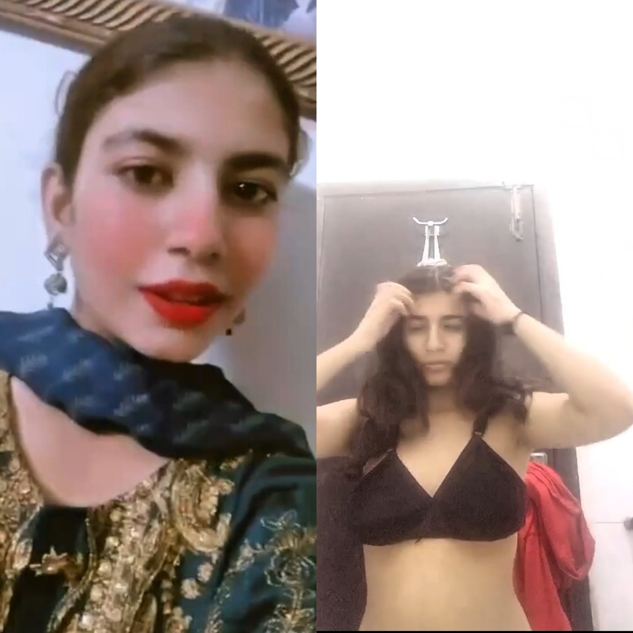 Desi cutie showing boobs while cleaning her face🔥🔥