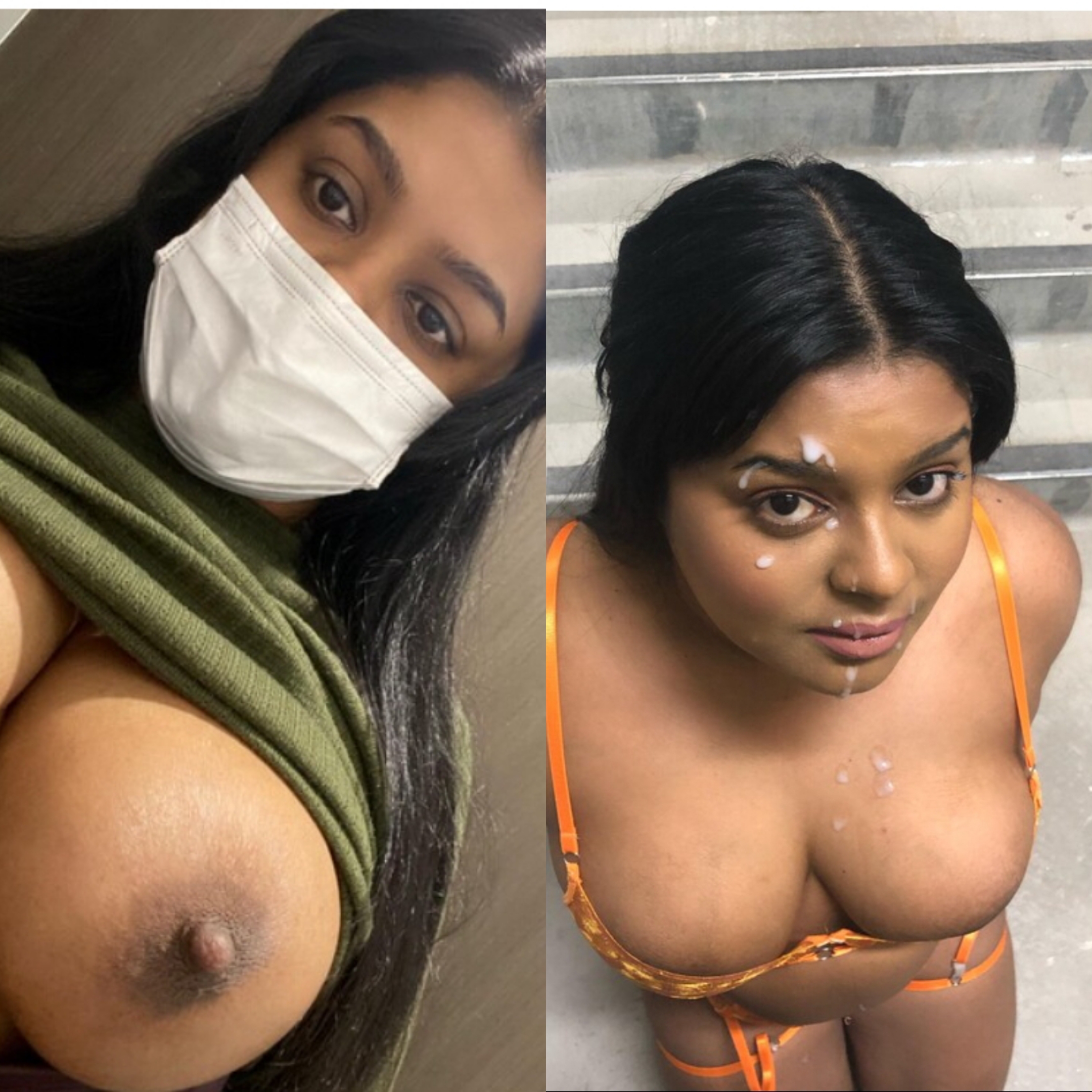 Hot Girl Giving Blowjob Taking Cum On Face and Masturbation