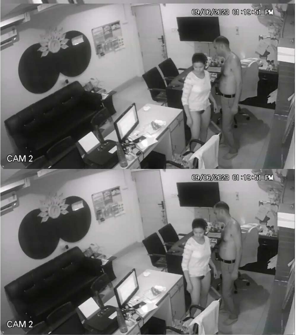 Boss fucking to secretary in office, recorded in cctv cameras