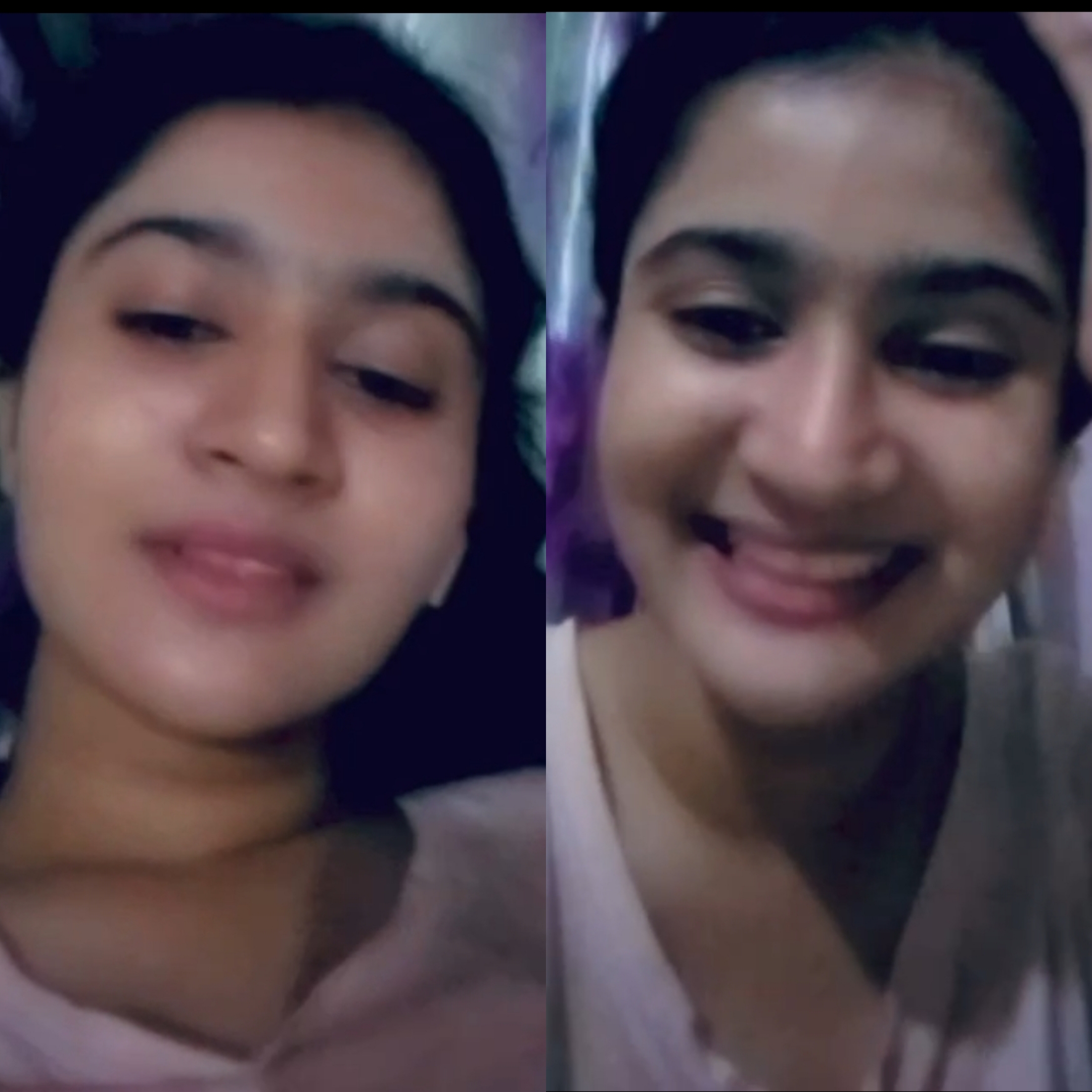 Cute inocent face girl Talking on video call and nude