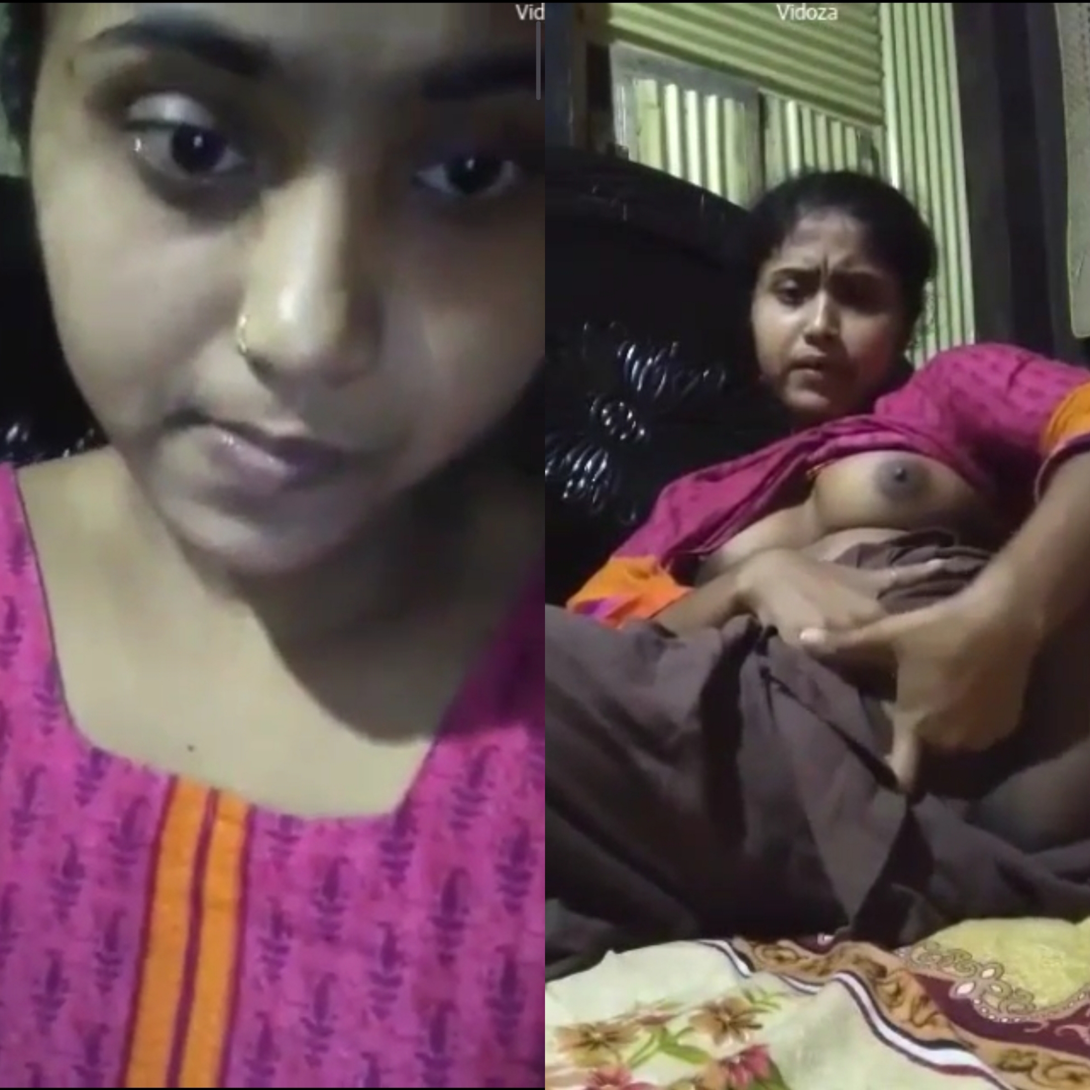 Desi girl showing boobs and fingering