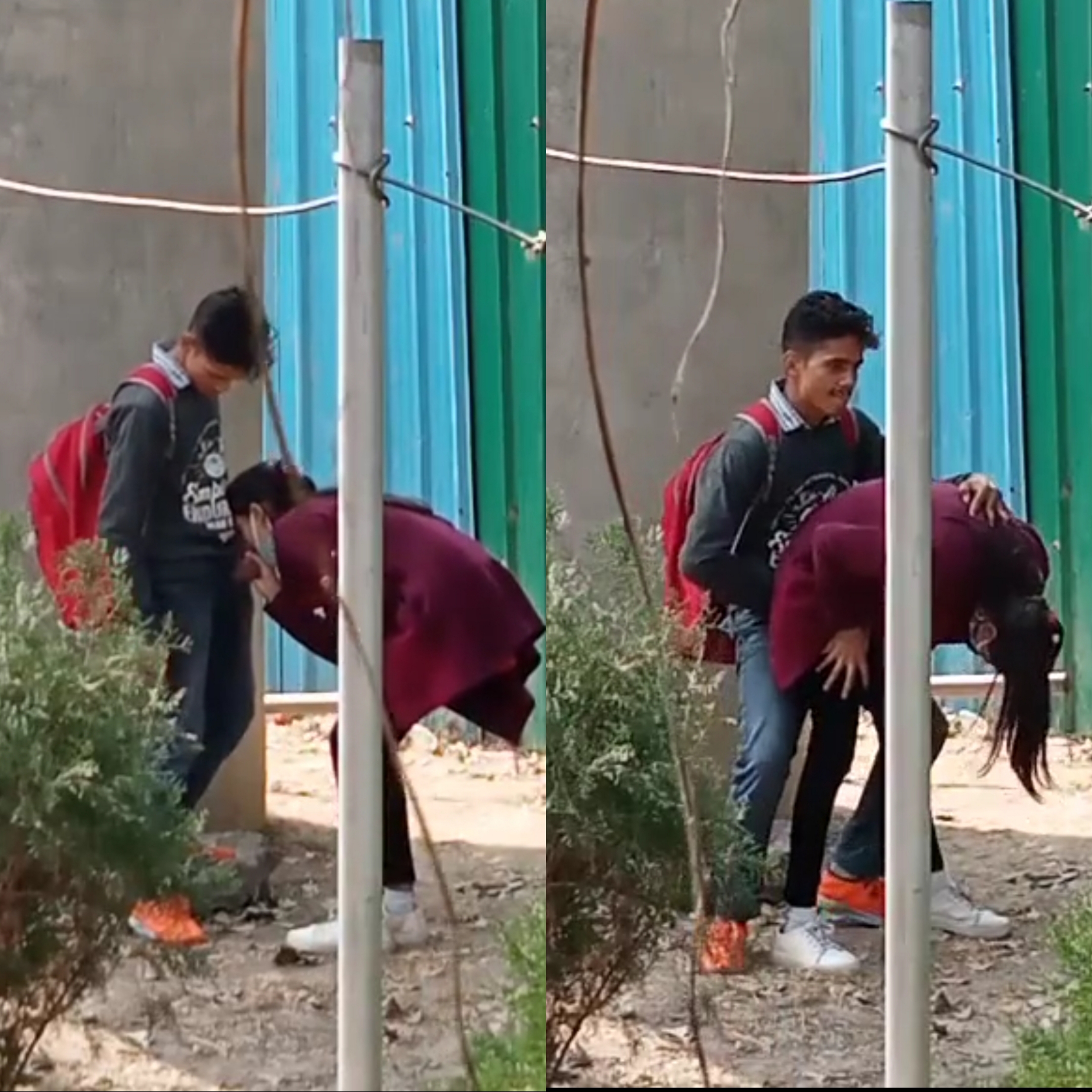 Young bf gf sucking and fucking in the public