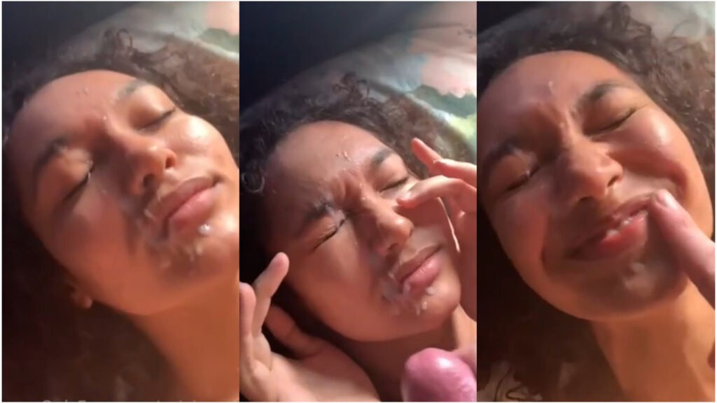 Only fan hot model hardcode and after release sperm on her face